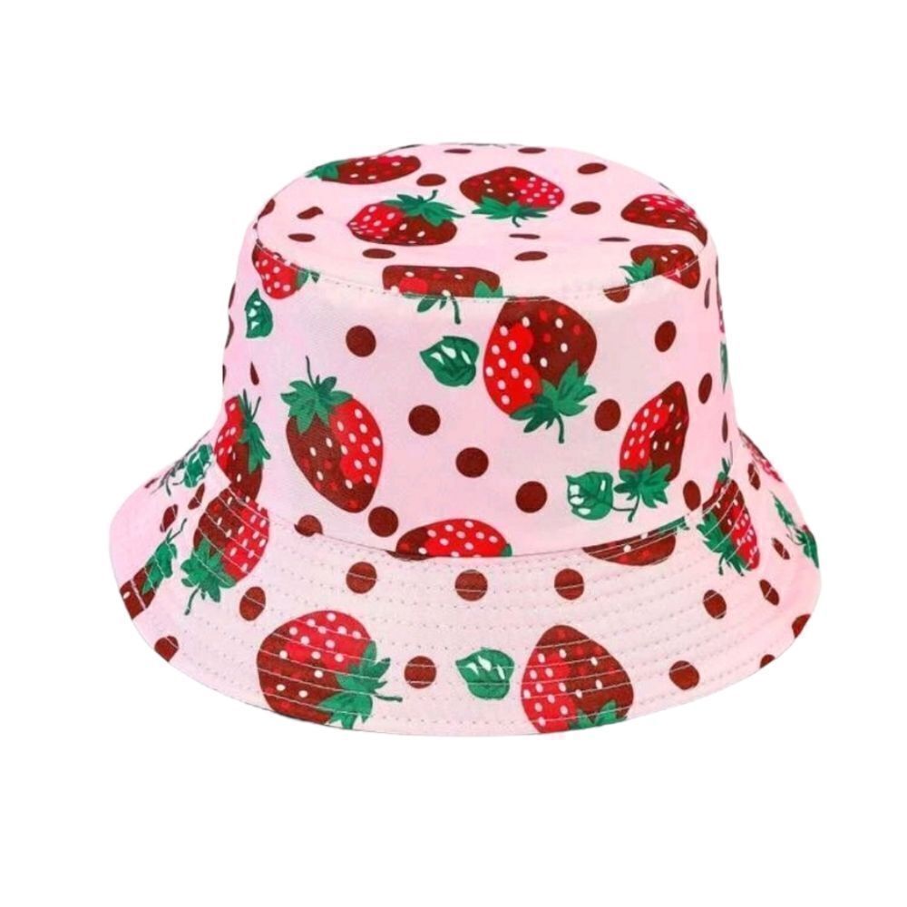 Strawberry & Polka Dot Bucket Hat